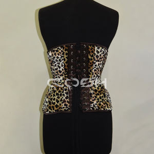 Corset imprimé en velours à motif léopard, cintré sous la poitrine - Product Image 6