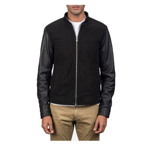 Chaqueta Bomber de Alta Calidad Personalizada al por Mayor para Hombre, Estilo Urbano, Oversize, con Mangas de Cuero, para Universidad y Escuela - Product Image 1