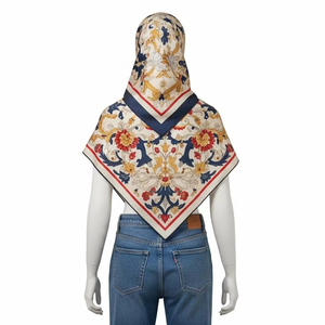 Écharpes en soie à imprimé numérique pour le printemps, tissu doux, léger et lisse, foulard de cou tendance, accessoires élégants pour femmes - Product Image 3