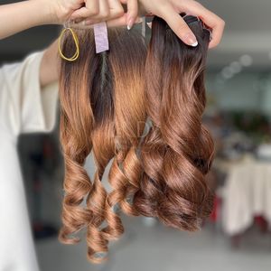 Paquetes de color hinchable Ombre de cabello crudo de alta calidad con frontal y paquetes para hacer pelucas - Product Image 6