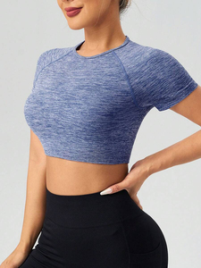 Camiseta Corta Personalizada con Logotipo para Mujer, Manga Corta, Ajustada, Elástica, Lisa, Informal de Verano, con Estampado de Marca, 100% Algodón - Product Image 3