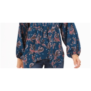 Style & Co Top da donna a maniche lunghe con scollo a V, stile bohémien, color verde acqua, taglia grande - Product Image 4