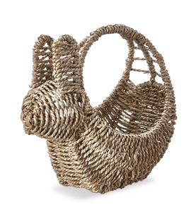 Panier de Pâques tissé à la main jonc de mer et oreilles de lapin pour le stockage décoratif de vacances ou le panier cadeau de décoration intérieure - Product Image 2