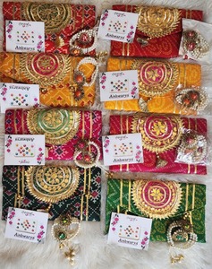 100 Patola/Bandhej imprimé Combo ensemble spacieux élégant pochette sac à main pour Diwali Ramadan nouvel an mariage Halloween retour fêtes - Product Image 5