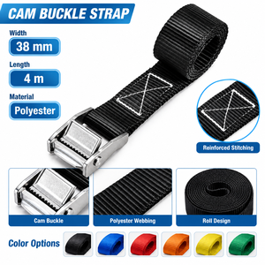 Sangle d'arrimage à boucle à came 450 kg 38 mm en polyester pour la logistique et la sécurisation des marchandises – Fournisseur direct d'usine OEM - Product Image 3