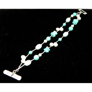 925 Sterling Silver Double Strand Specimen for Bracelet Rhodium Plated Number Pattern <b>Bangles</b> - Product Image 1