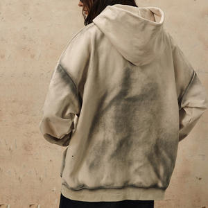 Sweat à capuche pour homme en velours lâche d'hiver 2026, 350 g/m², polaire, tendance, surdimensionné, épais, sans cordon, sweat à capuche noir pour homme - Product Image 3