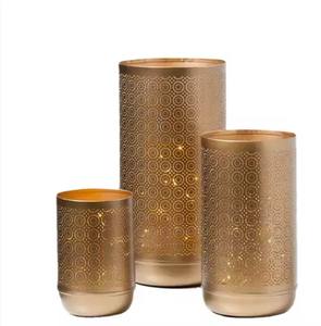 Juego de 2 velas redondas de metal, diseño de Eaching, farol de vela de hierro marroquí Vintage antiguo con mango, decoración del hogar - Product Image 3