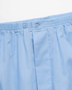 ชุดนอนผ้าสักหลาดระบายอากาศสีพื้นของผู้ชายชุดนอน2ชิ้นชุดเสื้อผ้าใส่อยู่บ้านแขนยาวมีกระดุม - Product Image 5