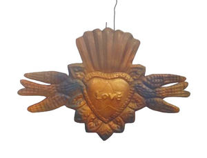 Luxury Gold & Silver <b>Heart</b> Shape <b>Hanging</b> Ornament Handcrafted Metal & Iron Festival Party Decoration for Christmas - Product Image 3