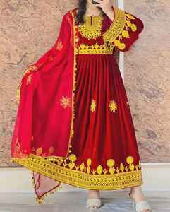 ชุดชาวอัฟกานิสถานแบบดั้งเดิมสำหรับผู้หญิงชุดเดรสแบบมีซิปและตกแต่งลูกไม้ - Product Image 2