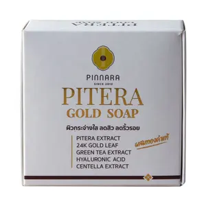 Best Selling 70g Gold Bar Soap Brighten Acne Reduce Wrinkle Reduce for skin face Pinnara Brand Original Made in Thailand
