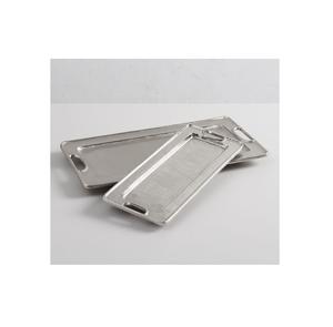 Nouveau Design élégant en aluminium finition nickel fait à la main plateau de forme ronde avec poignées à vendre - Product Image 2