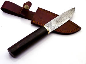 Offre Spéciale de couteaux OEM Custom Made Skinner avec gaine en cuir véritable et manche en bois naturel, excellent pour la chasse - Product Image 5