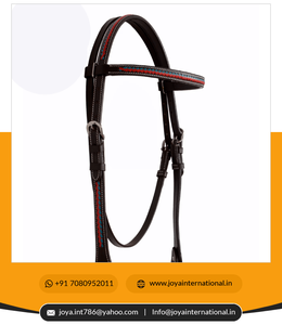 ที่คาดผมม้าสีน้ำตาลสไตล์ตะวันตกที่มีสายหนังหนังแร็บแบบพับได้สีแดงสีน้ำเงิน - Product Image 6