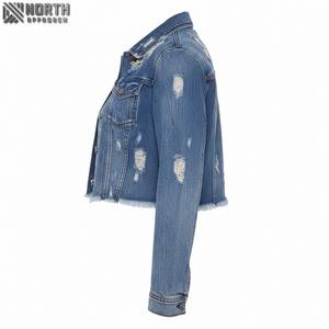 Chaqueta vaquera de alta calidad para hombre 2025, elegante chaqueta de invierno azul de manga larga con logotipo frontal con botones - Product Image 5