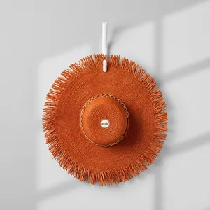 Chapeau de soleil en paille pour femme, à large bord et franges, réglable, idéal pour l'été, la plage, les voyages et les activités de plein air - Product Image 1