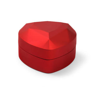 Jeulia Modern Red Heart-Shaped LED <b>Ring</b> Box-Leather Jewelry Gift <b>Storage</b> Box - Product Image 6