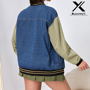 2026 Women's Waterproof Wool Varsity Jacket Custom Letterman Canvas Baseball Jacket Printed Fabric Windproof Eco-Friendly - Product Image 6