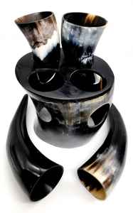 Cornes à boire de style viking de qualité supérieure, fabriquées à la main, design animal naturel, festivals médiévaux, écologiques, polies - Product Image 5