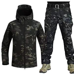 <b>Mens</b> Winter <b>Camo</b> Zipper Suit Waterproof Tactical Training Sets Multi-pocket Hooded <b>Jacket</b> Fleece Pants Outdoor Hunting Tracksuit - Product Image 3