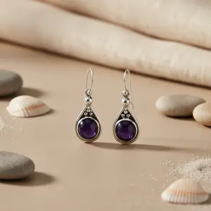 ต่างหูพลอยสีน้ำเงินรูปหยดน้ำชุบทองสำหรับเครื่องประดับงานแต่งงานและงานปาร์ตี้ที่ทันสมัยของผู้หญิง - Product Image 1