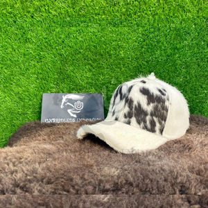 Gorra Casual de 6 Paneles de Cuero Vacuno Natural Negro y Blanco, Transpirable e Impermeable para Actividades al Aire Libre - Product Image 4