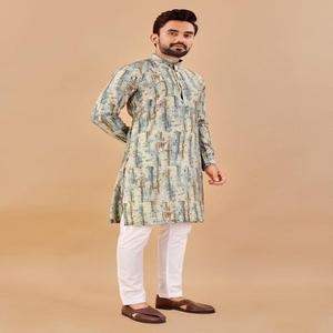 Nouvelle tendance de l'habillage de l'élégance Belle robe Kurta pyjama en coton doux de qualité supérieure avec impression en feuille travail exportateur et fournisseur indiens - Product Image 1