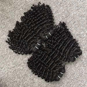 Haute qualité vague vierge cheveux humains trame faisceau noir brut pour dentelle toupet pour les femmes noires Jerry Curl Style 150% densité cheveux - Product Image 2