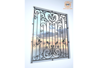 KHP - Biombo Vertical Plegable de Hierro con Diseño Francés, Ventanas Decorativas, Seguras, Resistentes al Viento, Impermeables/Aislantes Acústicos, Personalizables