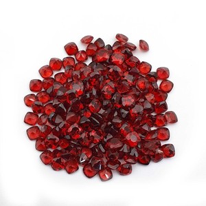 6mm naturel grenat coussin coupe facettes pierres précieuses en vrac calibré grenat pierre pour la fabrication de bijoux fournitures du prix de gros - Product Image 1