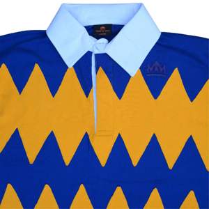 Custom Vintage Zigzag Stripe Rugby Polos Casual Sportswear Logo Organic University Camisa de manga larga para hombres-Amarillo - Product Image 4