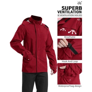 Chándales de lluvia con logotipo personalizado de talla grande para uso en exteriores para hombre, chándal de lluvia de material duradero de último estilo para hombre en servicio OEM - Product Image 3