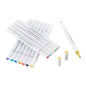Customized Assorted Colors Water-Based Markers With Dual Nibs School Supplies For Painting Sketching