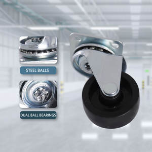 1.5 Inch Light Duty Swivel Plate Caster <b>Wheel</b> PP Furniture Castor with Steel Bracket for Shelf Cabinet <b>Cart</b> - Product Image 4