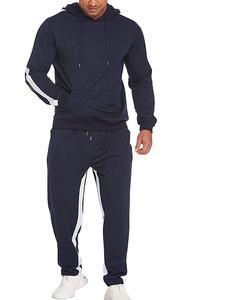 Survêtement deux pièces style sweat à capuche haute qualité pour hommes Logo personnalisable nouvelle mode solide hiver entraînement/fitness grande taille - Product Image 1