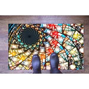 Tapis imprimé à motifs fractals vibrants - Moderne, antidérapant, personnalisable, avec poils doux - Product Image 5