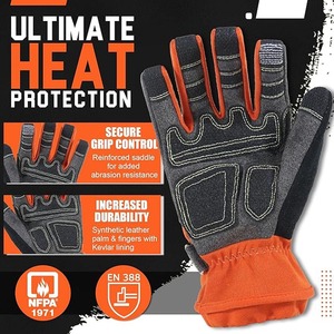 Tough Leather Industrial <b>Gloves</b> 7 oz Thick 12INCH Heavy Duty Heat Resistant Anti-static Breathable Machine Washable <b>Grip</b> - Product Image 4
