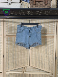 All'ingrosso della seconda mano della ragazza calda tre quarti delle signore <span class=keywords><strong>Mini</strong></span> Jeans di moda estiva <span class=keywords><strong>vestiti</strong></span> usati per le donne - Product Image 3