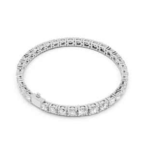 Bracelet jonc tendance pour femme en or massif 18 carats plaqué rhodium, certifié IGI, avec diamants naturels de taille brillant - Product Image 1