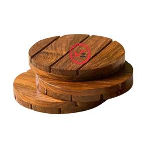 Posavasos Elegante |   Forma Redonda |   Juego de Posavasos de Madera Hechos a Mano, Suministro de Fábrica al por Mayor - Product Image 1
