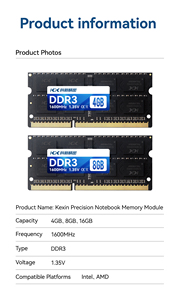 <span class=keywords><strong>DDR3</strong></span> máy tính xách tay <span class=keywords><strong>RAM</strong></span> 1600Mhz 1.35V Memory Stick 4GB 8GB 16GB hiệu suất cao nâng cấp mô-đun cho máy tính xách tay - Product Image 6