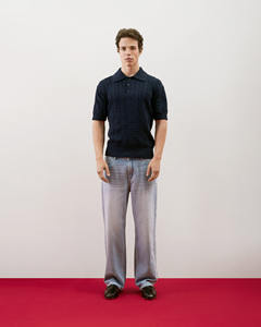 Camiseta de Manga Corta para Hombre, Otoño, Alta Calidad, Bordada, de Punto Trenzado, Algodón, Corte Regular, Logotipo Privado Personalizado, Uso Diario - Product Image 2