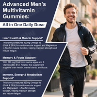 Gummies Vitahealthy avec multivitamines aux saveurs de fruits pour soutenir l'énergie, l'immunité et le bien-être quotidien Gummies multivitaminés pour hommes