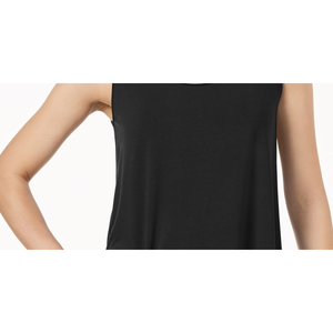 Débardeur court noir décontracté pour femme JM Collection, col rond, taille unique, respirant, sans couture, en tissu tricoté tendance - Product Image 3