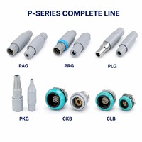 Conector Circular Push-Pull Serie P de BEXKOM, 4 Pines, Receptáculo Fijo Azul, Latón Chapado en Oro, Grado Médico, Bajo Costo
