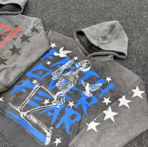 Dtg เสื้อมีฮู้ดผ้าคอตตอนออร์แกนิคแบบมีความเป็นกรดกราฟิกที่500 GSM - Product Image 2