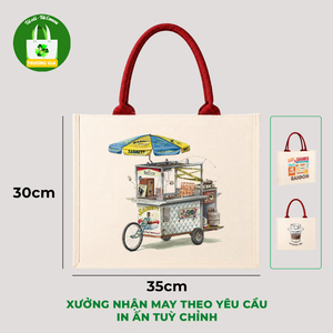 กระเป๋าผ้าแคนวาส Truong Gia ขนาด 35x30 ซม. ลายกาแฟเวียดนาม กระเป๋าโปรโมชั่นแบบลำลอง - Product Image 2