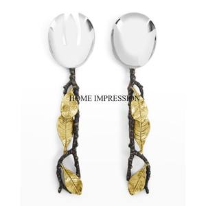 Art créatif moderne Designer fantaisie unique de haute qualité poignées plaquées or serveur de gâteau et couteau de coupe outils fournitures - Product Image 3