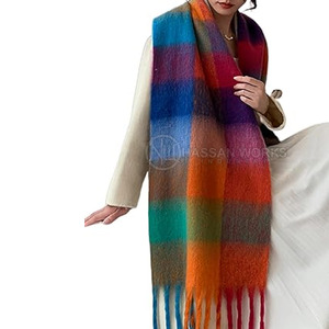 Wholesale Women's Fashion <b>Scarf</b> Soft Lightweight Breathable Elegant Long Solid Neck Shawl Luxury Style Custom Color Polyester - Product Image 3